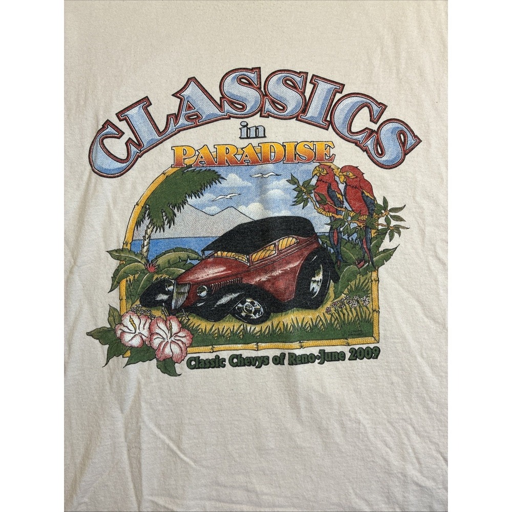 2009 Classic Chevys Of Reno Car Show Tee In Paradise Short Sleeve T-Shirt Large